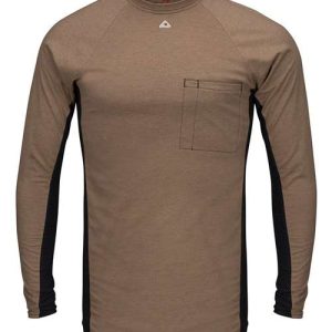 Men's Long Sleeve FR Two-Tone Base Layer with Concealed Chest Pocket - EXCEL FR