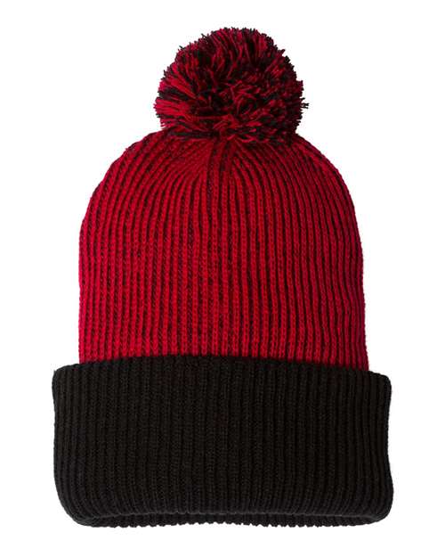 12" Speckled Pom-Pom Cuffed Beanie - Image 5