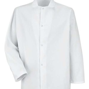 Men's Gripper-Front Short Butcher Coat