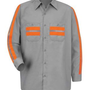 Men's Tall Industrial Enhanced-Visibility Long Sleeve Work Shirt