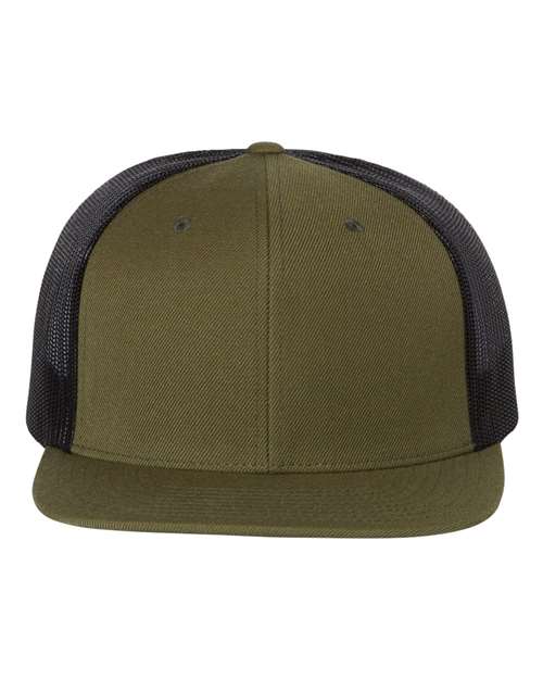 Wool Blend Flat Bill Trucker Cap - Image 25
