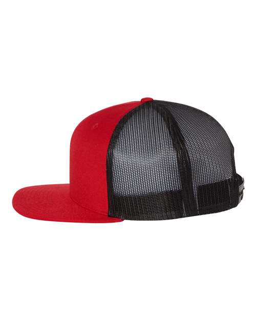 Wool Blend Flat Bill Trucker Cap - Image 36