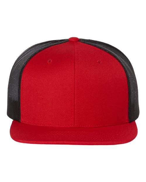 Wool Blend Flat Bill Trucker Cap - Image 34