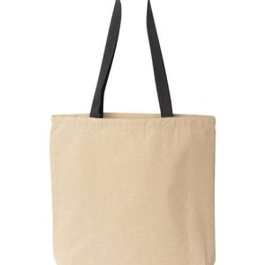 Natural Tote with Contrast-Color Handles